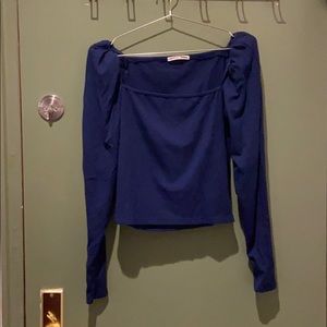 Square neck padded shoulder top